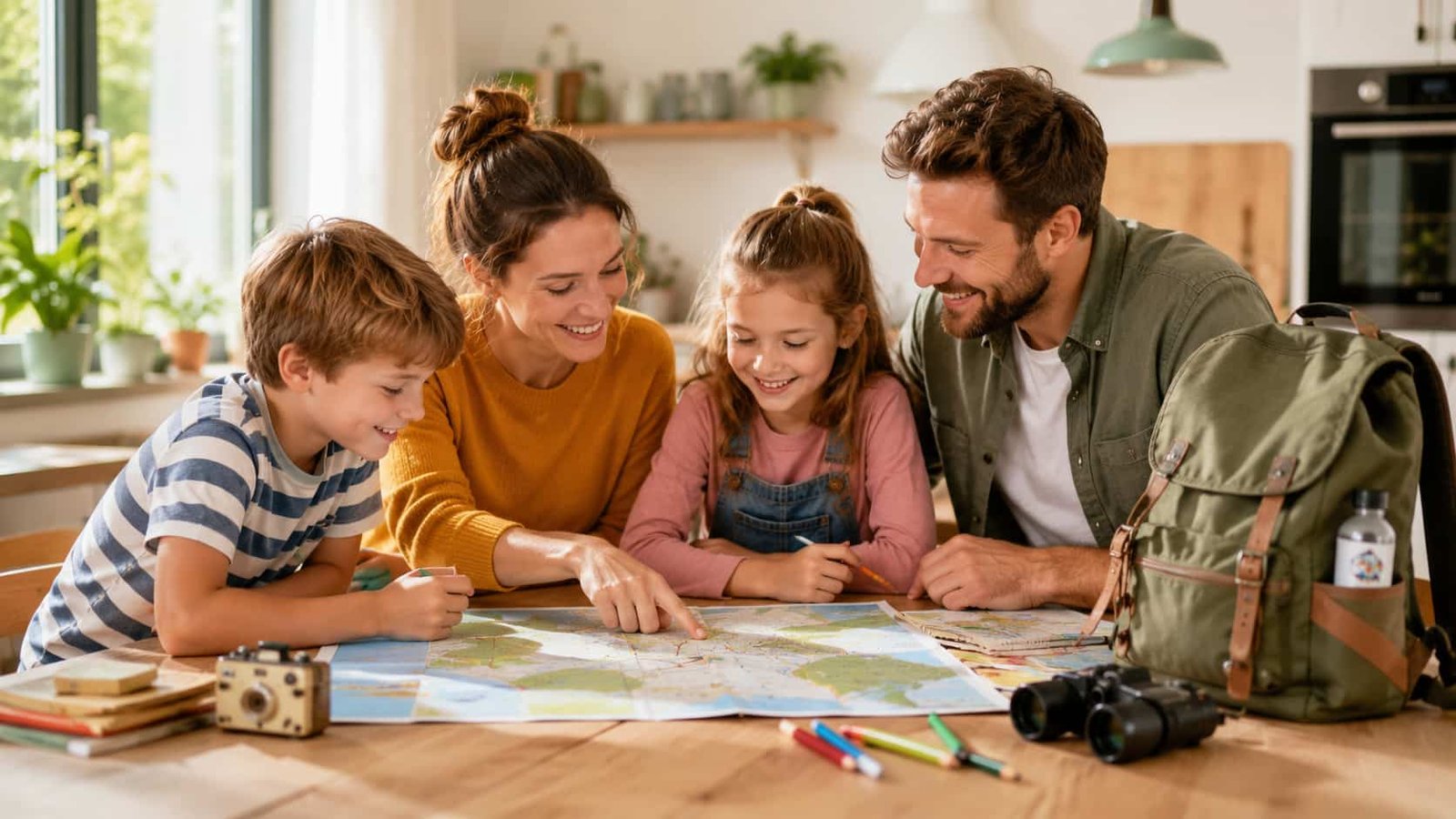 Familie im Freizeitpark
