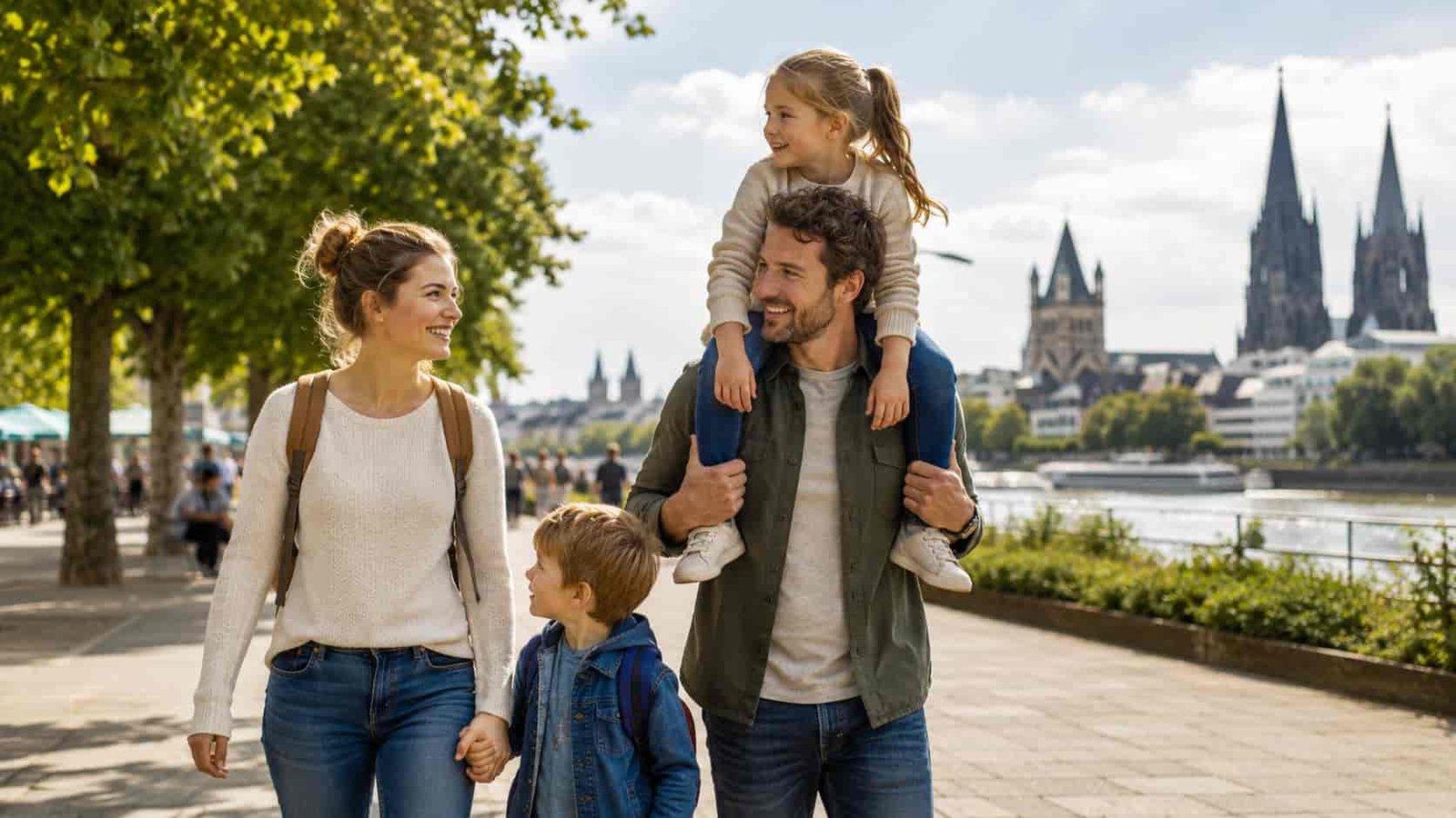 Familie bei einem Ausflug in Nordrhein-Westfalen zwischen Natur und Familienleben