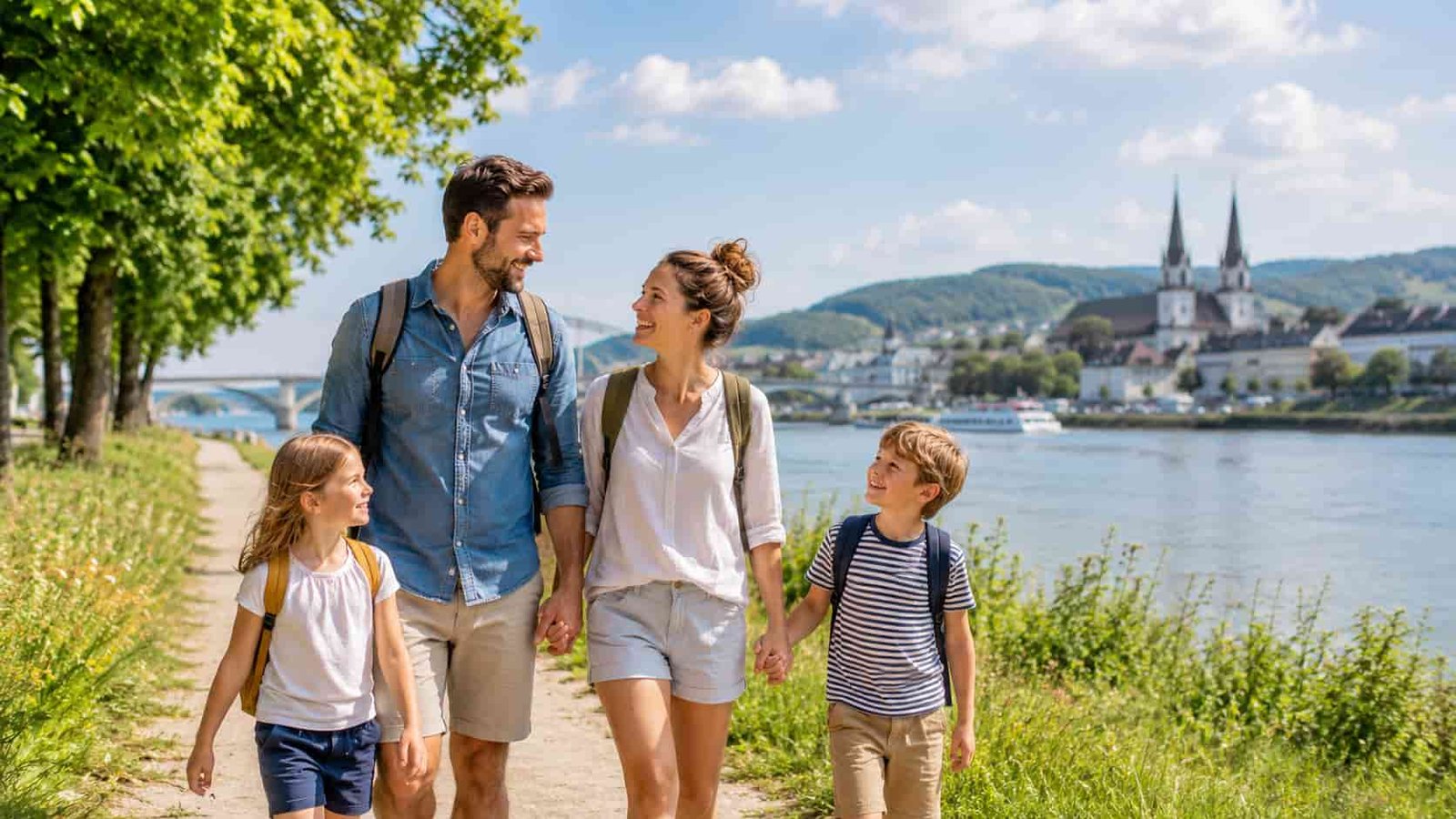 Familie unterwegs bei einem Ausflug in Sachsen-Anhalt