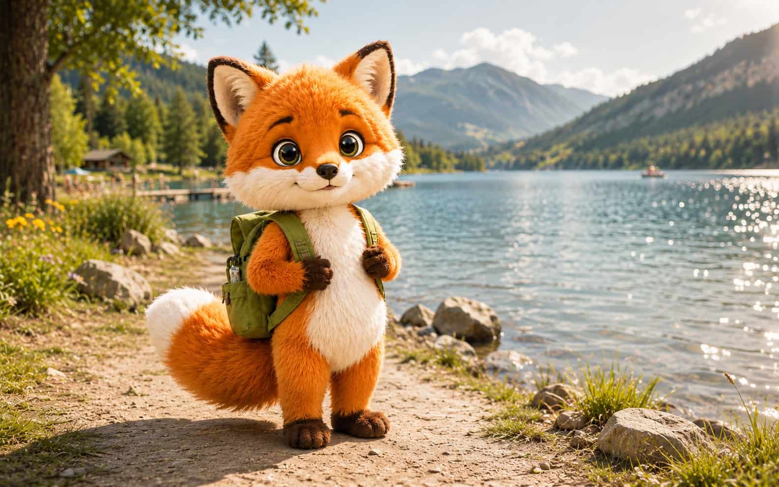 Ferifuchs an einem See