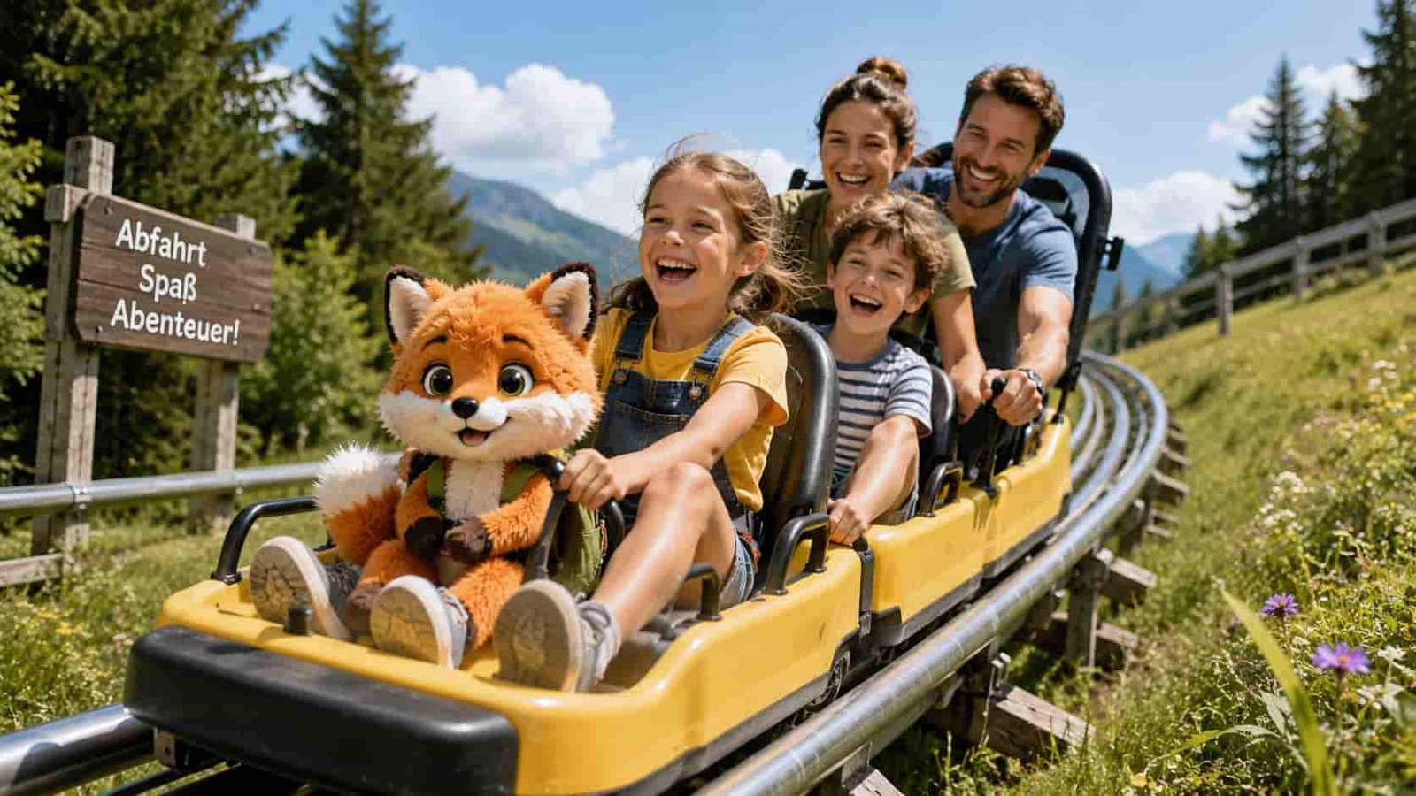 Familie mit Ferifuchs bei einem Ausflug im Grünen als Ersatzbild für den Kölner Zoo