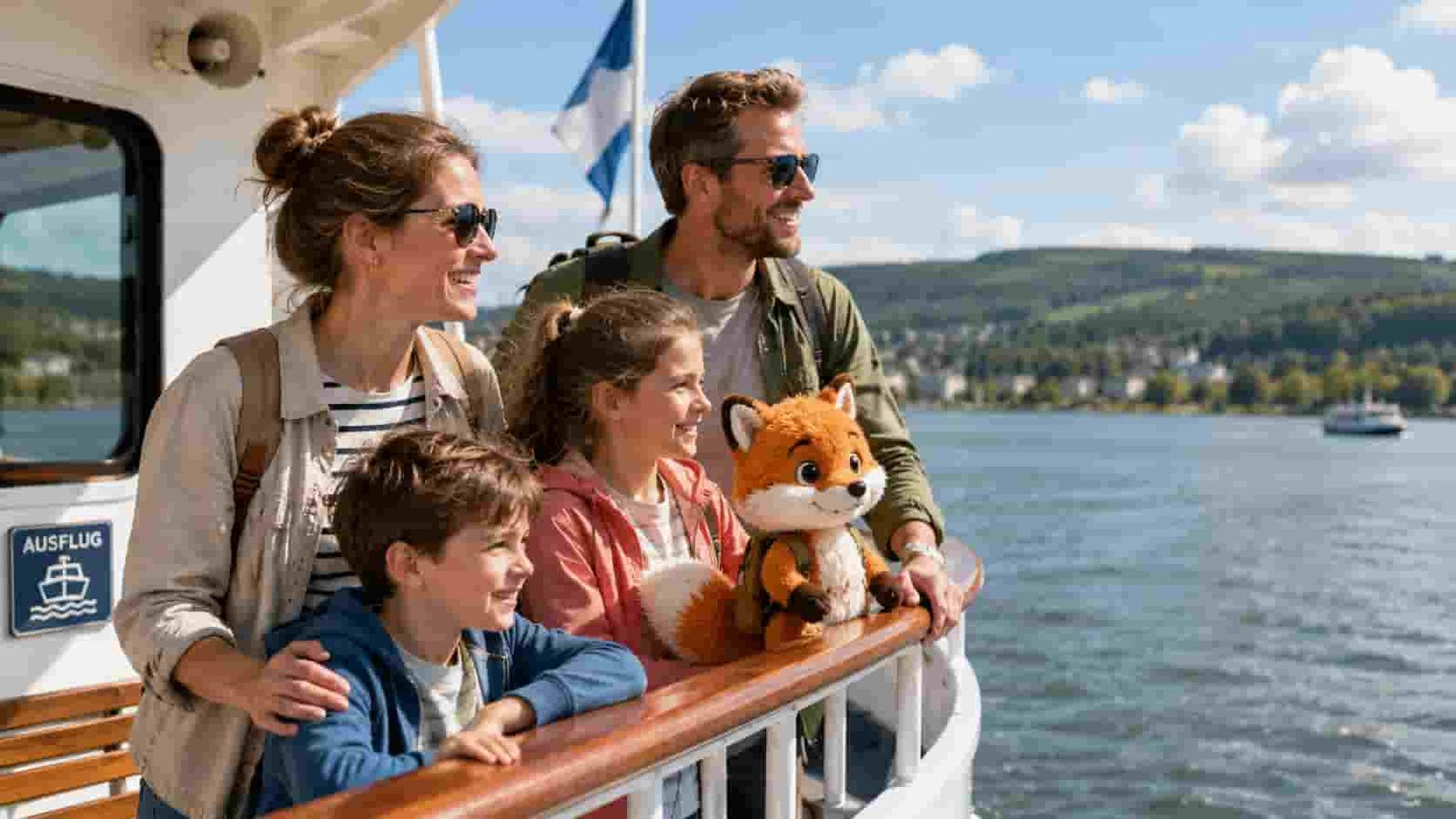 Familie mit Ferifuchs erlebt einen grünen Ausflugstag als Ersatzbild für den egapark Erfurt