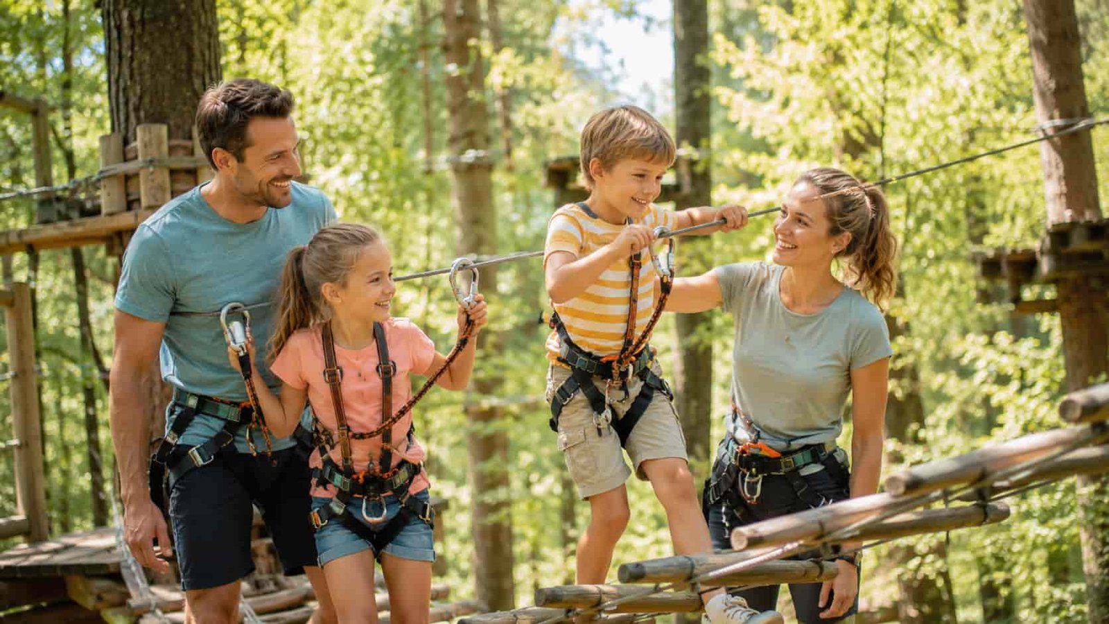 Familie erlebt ein actionreiches Erlebnisangebot als Ersatzbild für das Salzbergwerk Berchtesgaden